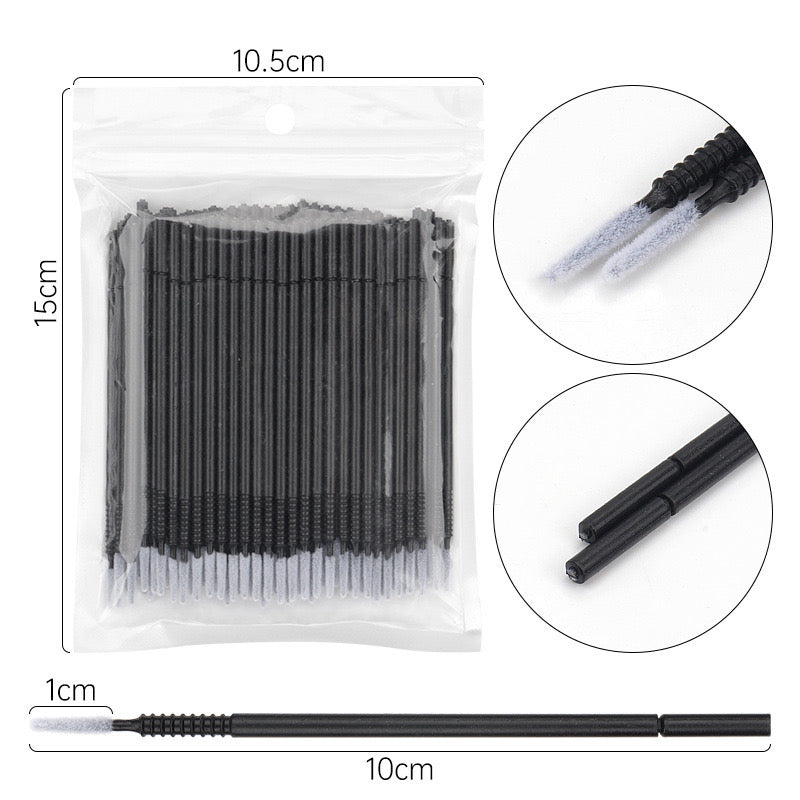Premium Disposable Eyelash & Microblading Cleaning Swabs - 10 Packs