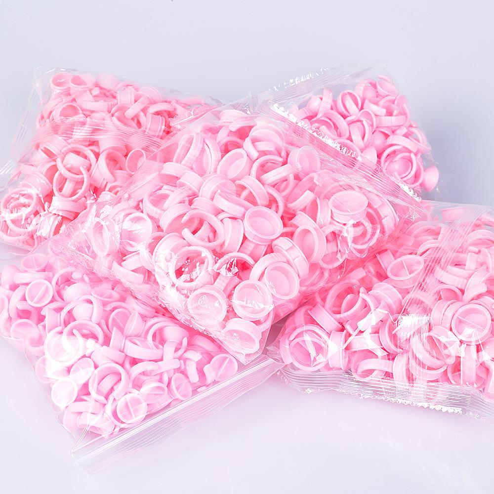 Pink Pigment Ring Cups for Permanent Makeup - 10 Bags