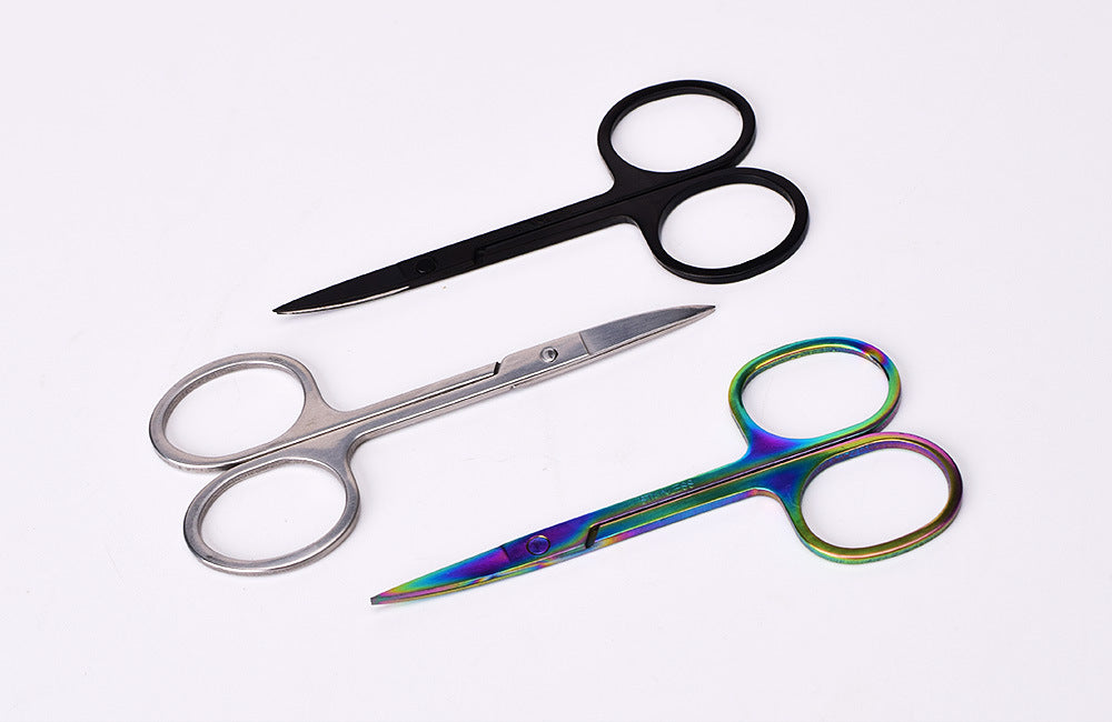 Stainless Steel Beauty Scissors – Eyebrow & Eyelash Trimming Tool - 10PCS
