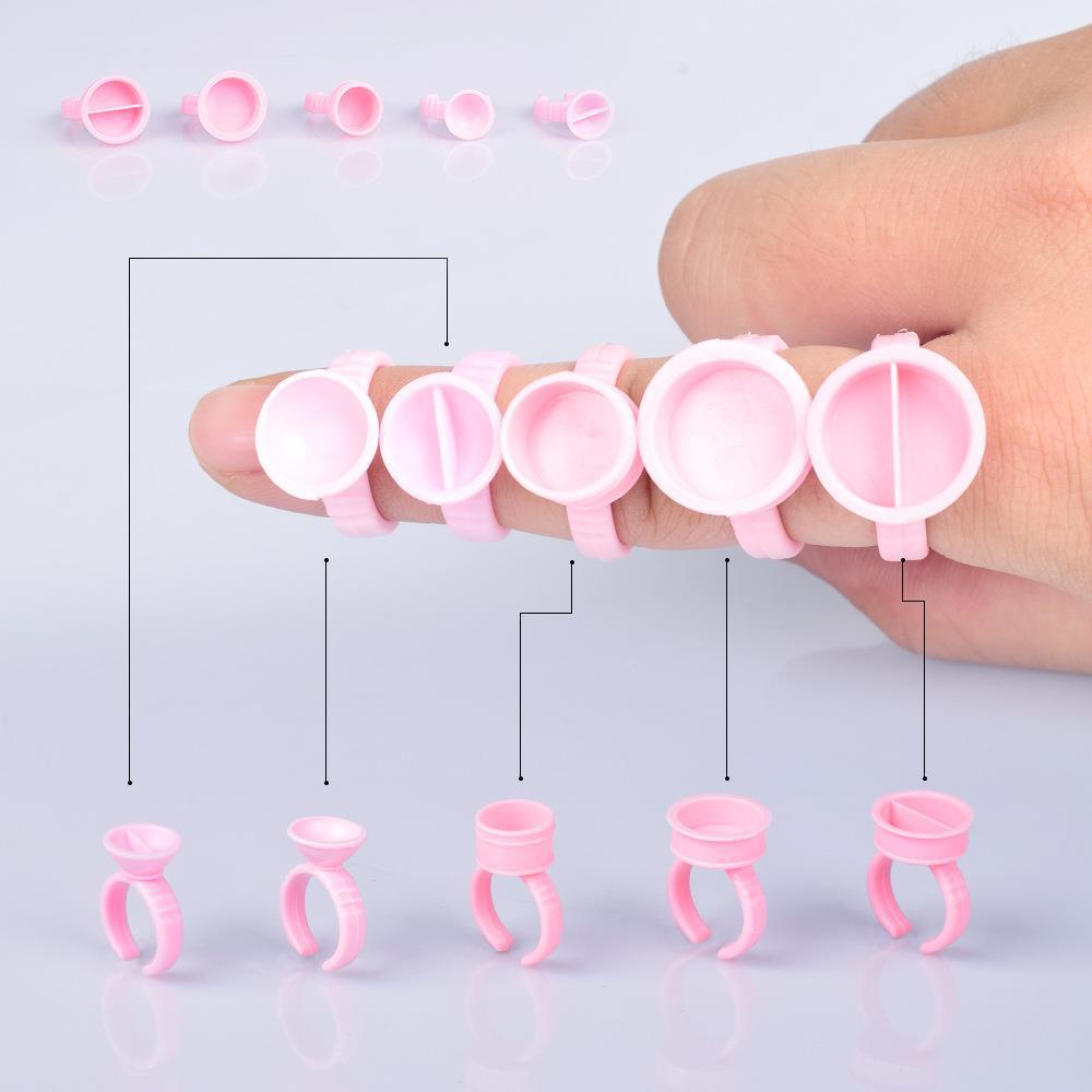 Pink Pigment Ring Cups for Permanent Makeup - 10 Bags