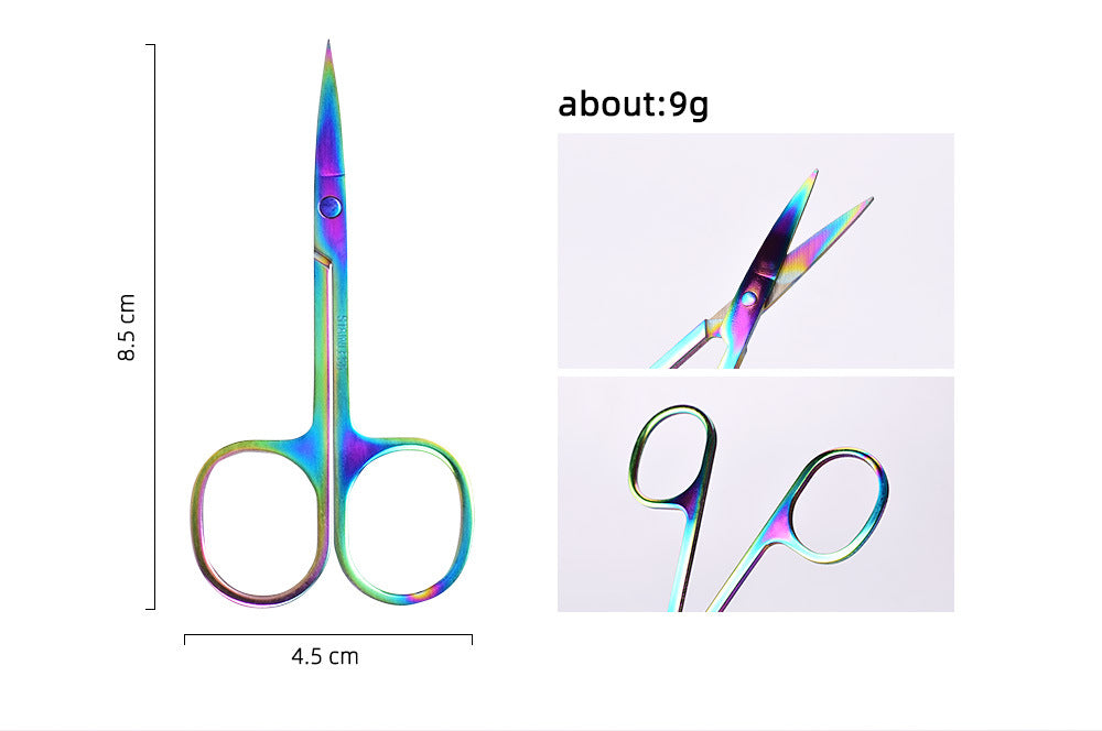 Stainless Steel Beauty Scissors – Eyebrow & Eyelash Trimming Tool - 10PCS
