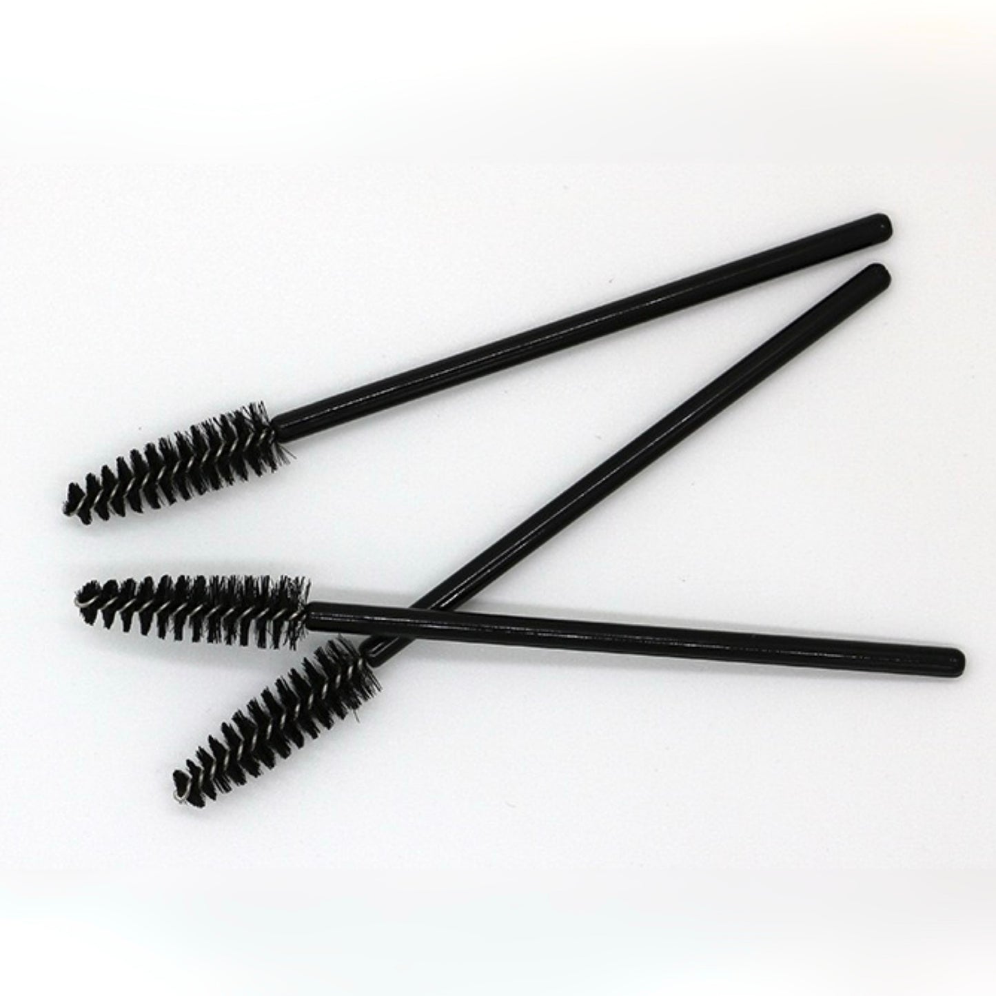 Doppelt verwendbare schwarze Spiralbürste für Augenbrauen und Wimpern