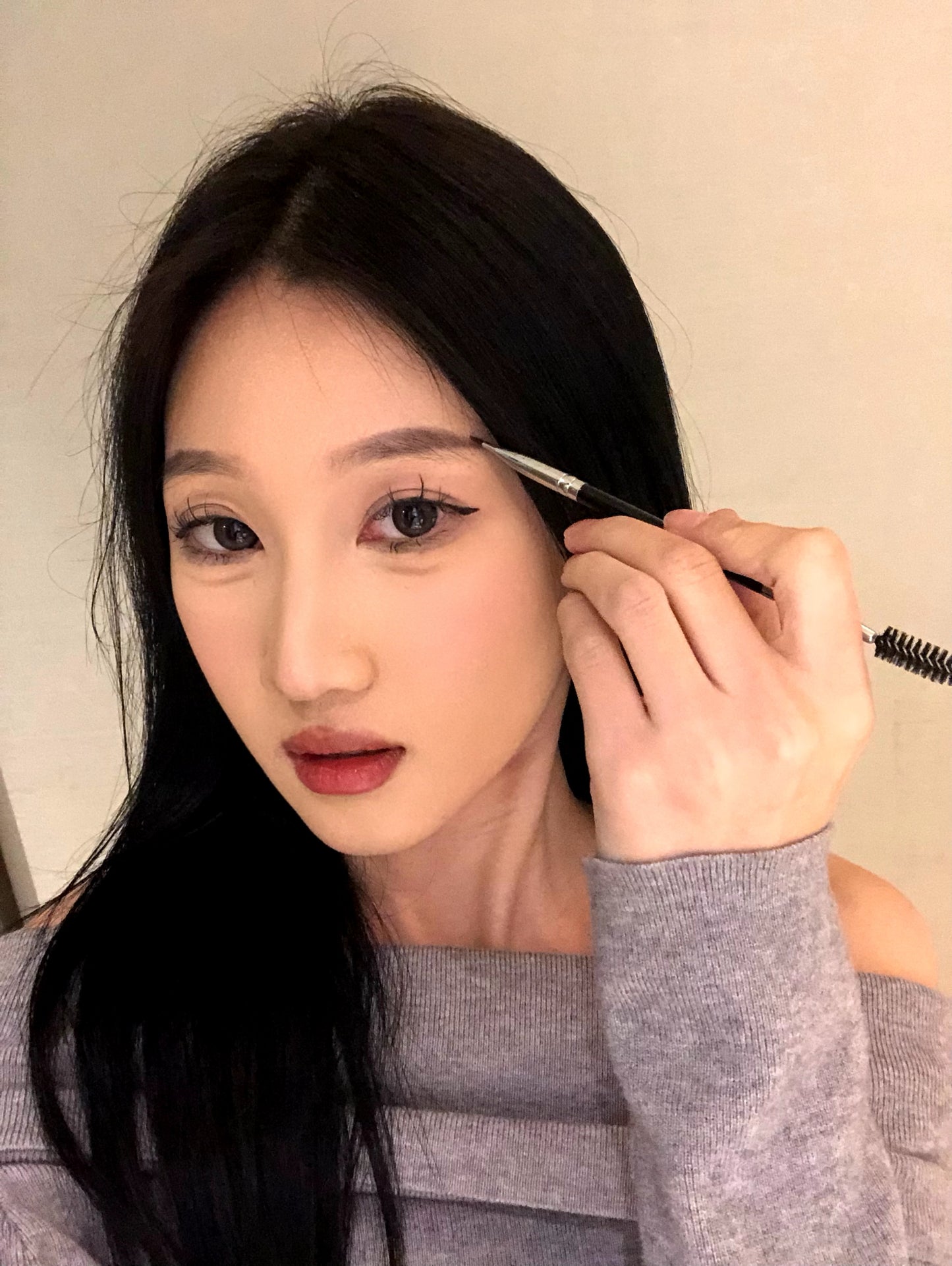 Ultra-Thin Angled Dual-Head Eyebrow Brush - 20PCS