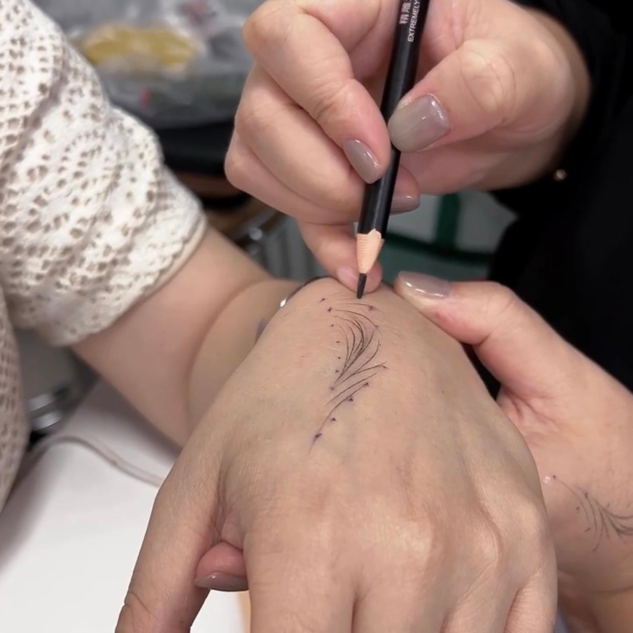 Black Color Permanent Makeup Microblading Hairstroke 2mm Extremely Slim Eyebrow Pencil