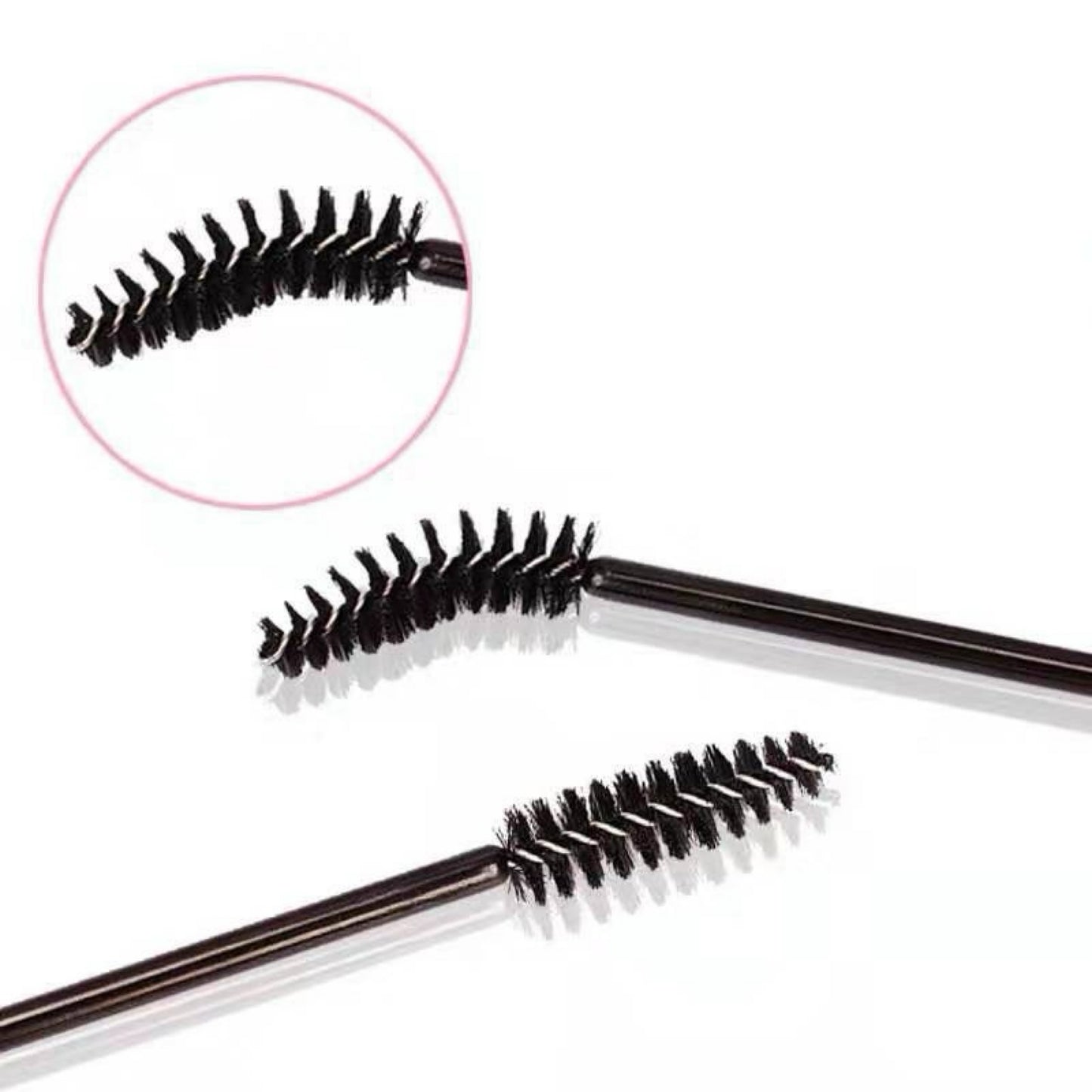 Doppelt verwendbare schwarze Spiralbürste für Augenbrauen und Wimpern
