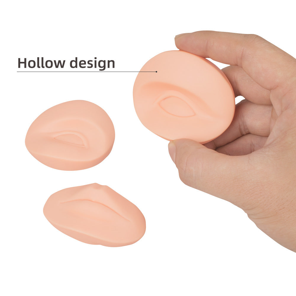 Módulos de práctica de silicona suave 5D para cejas, ojos y labios (opciones huecas/sólidas) - Paquete de 5