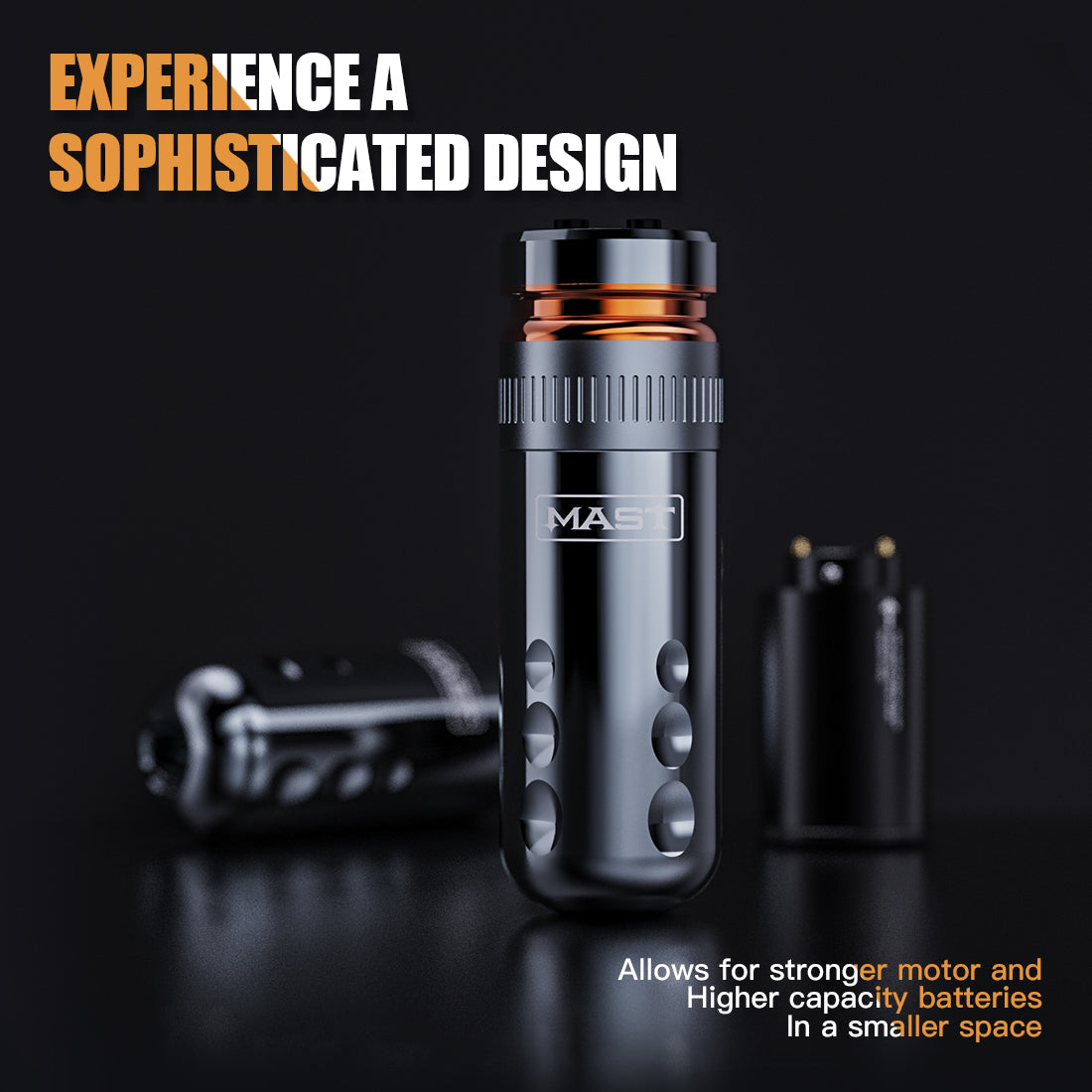 Mast Racer Wireless PMU Tattoo Pen Machine with 4.0MM Stroke and Two Replaceable Batteries - Free Shipping