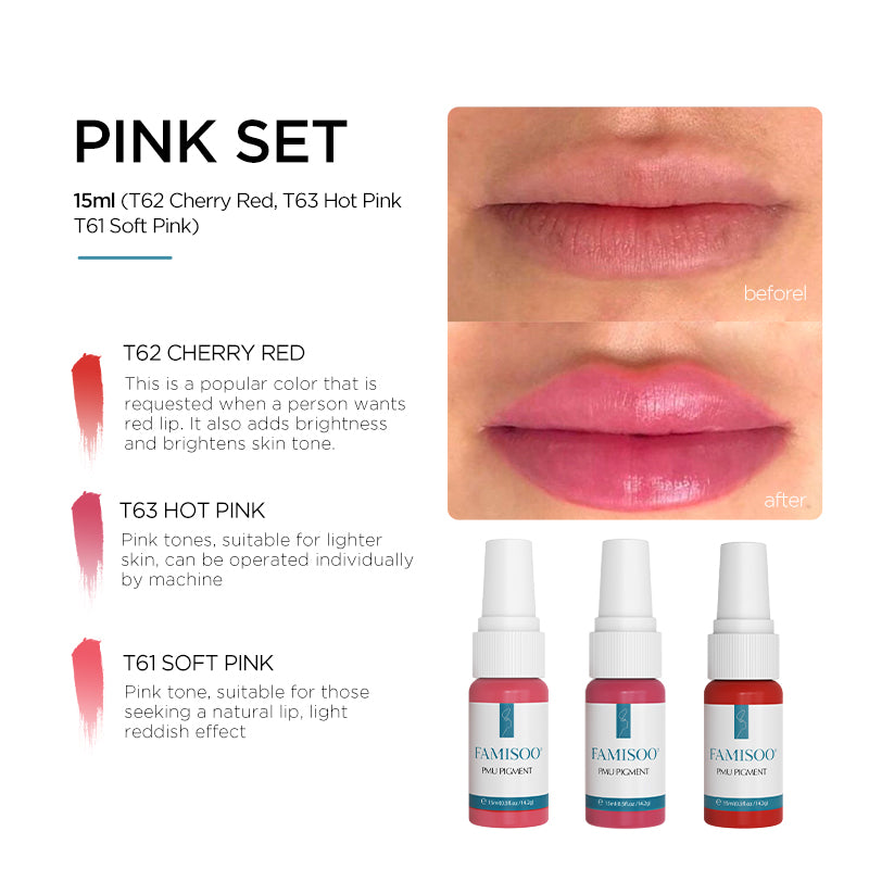 Famisoo® 6PCS 15ML Permanent Makeup Lip Pigment Set