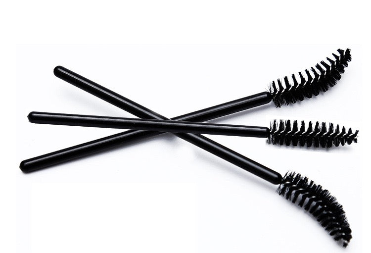 Doppelt verwendbare schwarze Spiralbürste für Augenbrauen und Wimpern