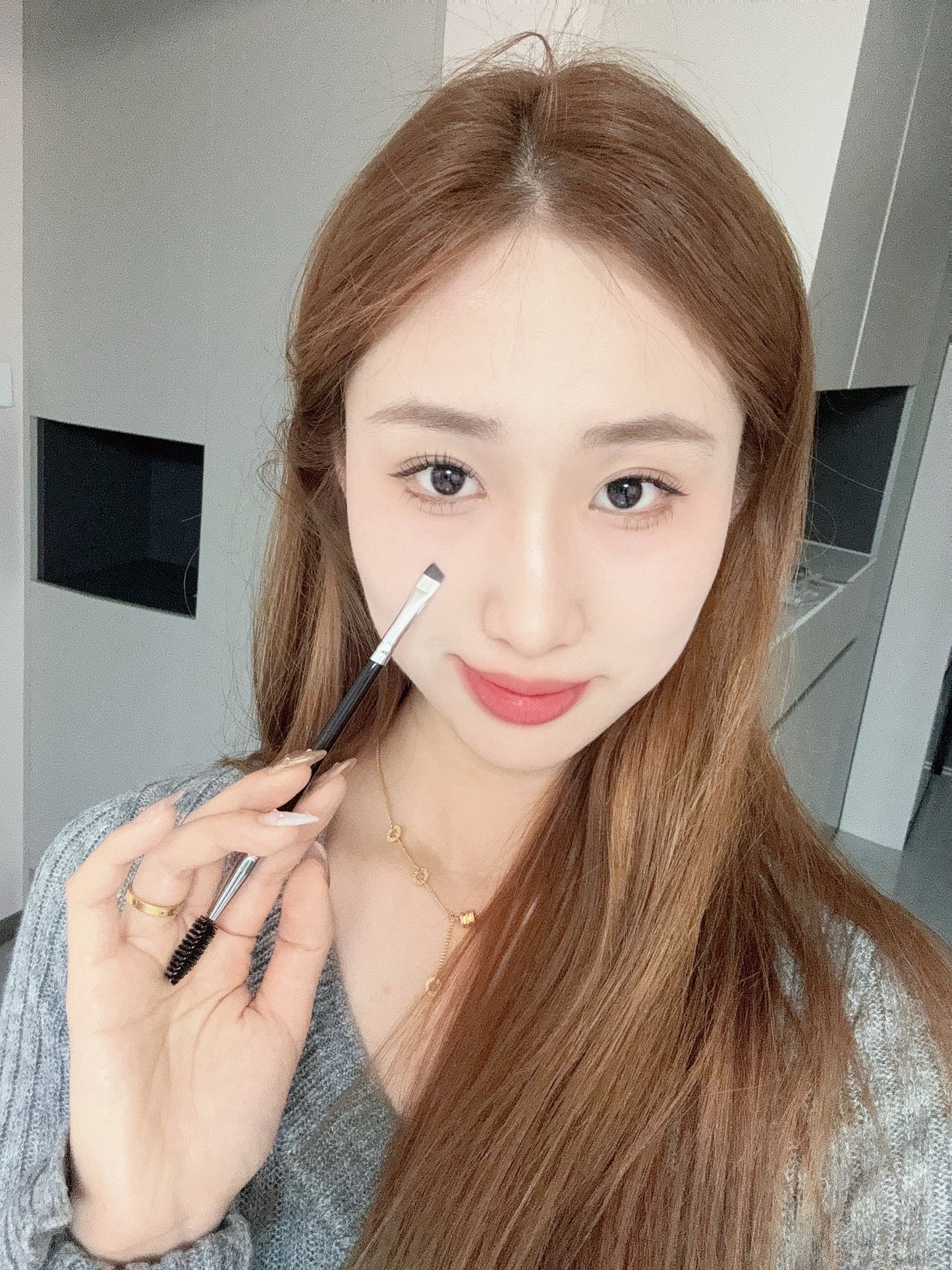 Ultra-Thin Angled Dual-Head Eyebrow Brush - 20PCS