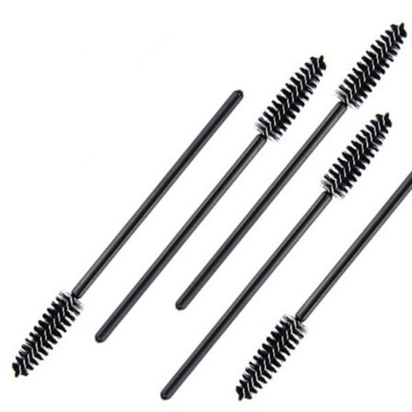 Doppelt verwendbare schwarze Spiralbürste für Augenbrauen und Wimpern