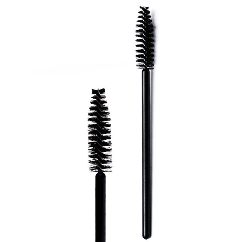 Doppelt verwendbare schwarze Spiralbürste für Augenbrauen und Wimpern