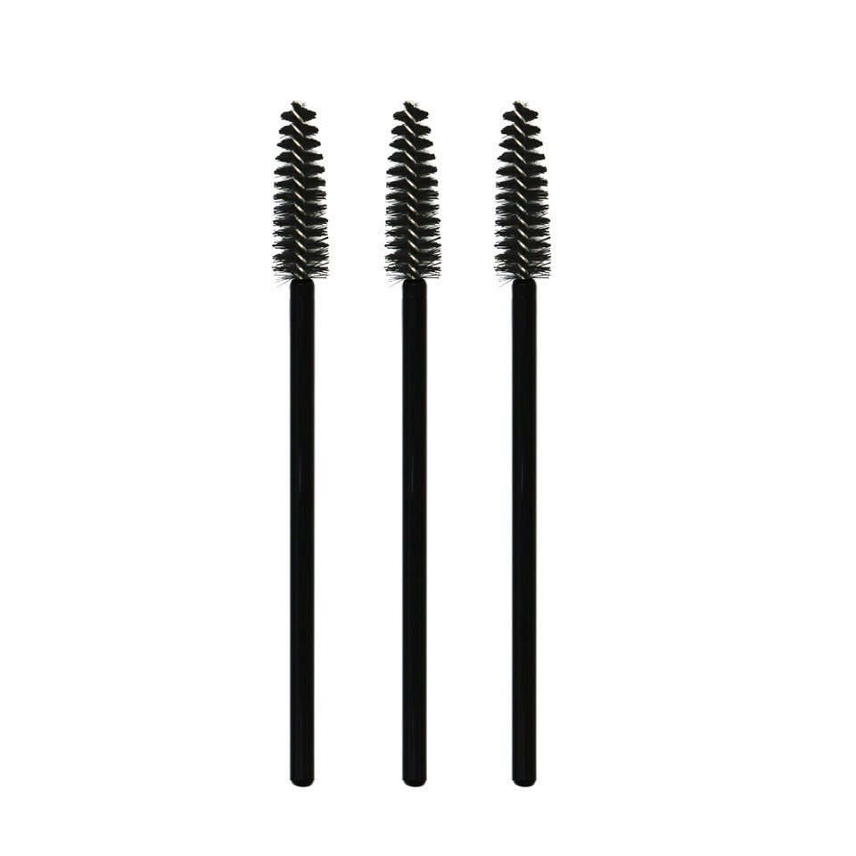 Doppelt verwendbare schwarze Spiralbürste für Augenbrauen und Wimpern