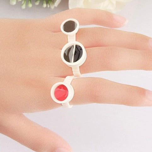 Soft Silicone Pigment and Glue Ring Cups - 10 BAGS