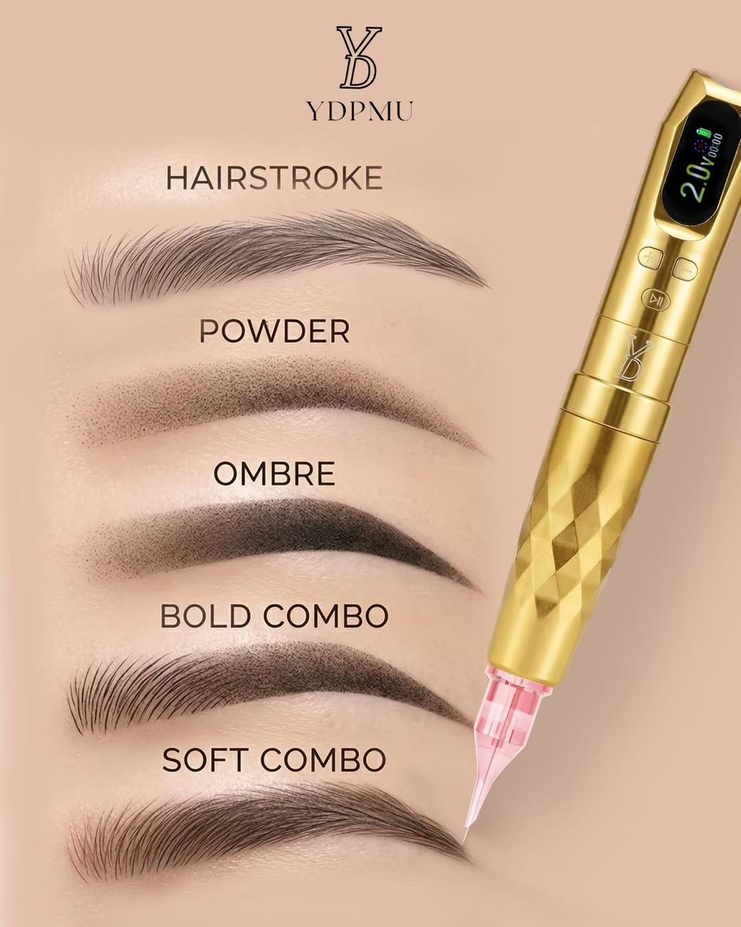 YD DEMO Pro Wireless Permanent Makeup Machine – Adjustable 2.5–3.5mm Stroke
