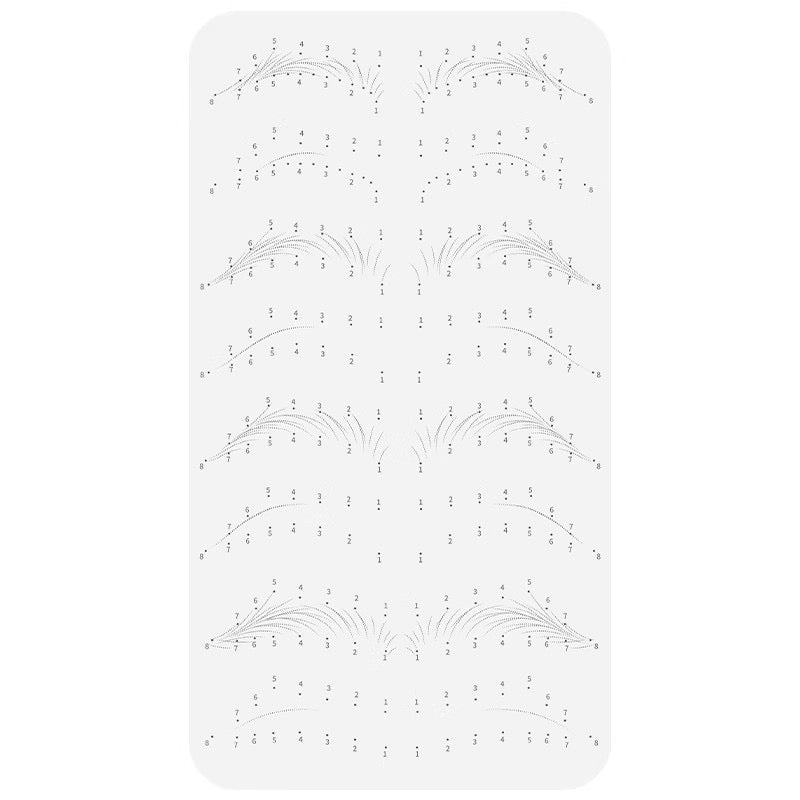 Pre-Printed Hairstroke Eyebrow Silicone Practice Skin 10PCS