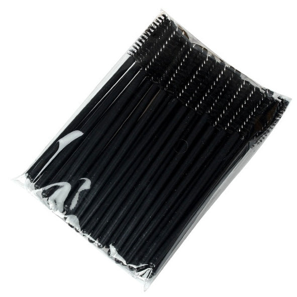 Doppelt verwendbare schwarze Spiralbürste für Augenbrauen und Wimpern