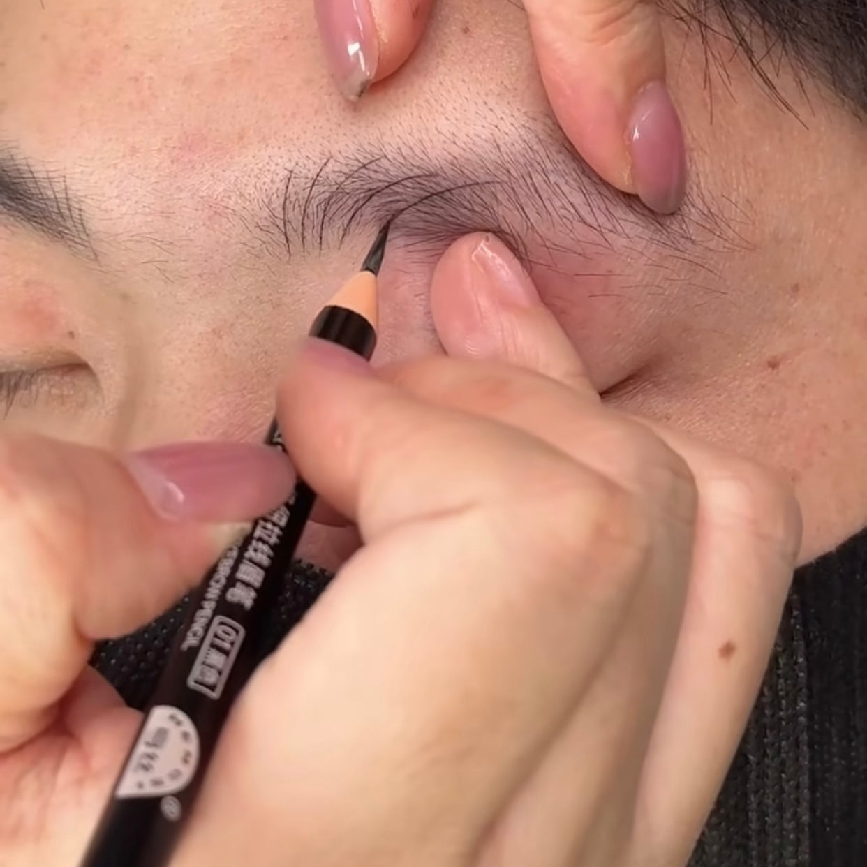 Black Color Permanent Makeup Microblading Hairstroke 2mm Extremely Slim Eyebrow Pencil