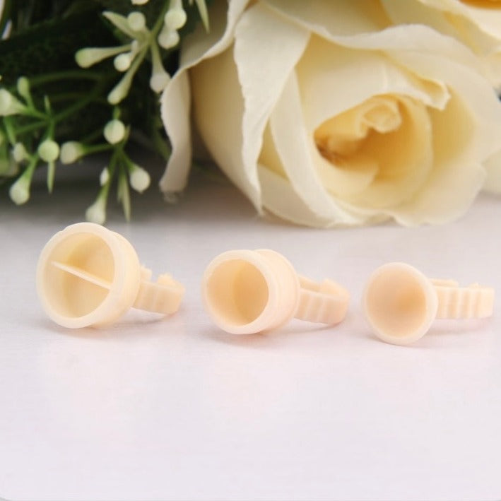 Soft Silicone Pigment and Glue Ring Cups - 10 BAGS