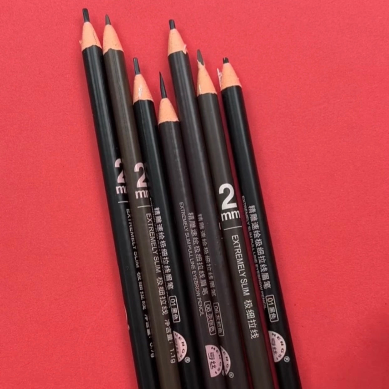 Black Color Permanent Makeup Microblading Hairstroke 2mm Extremely Slim Eyebrow Pencil