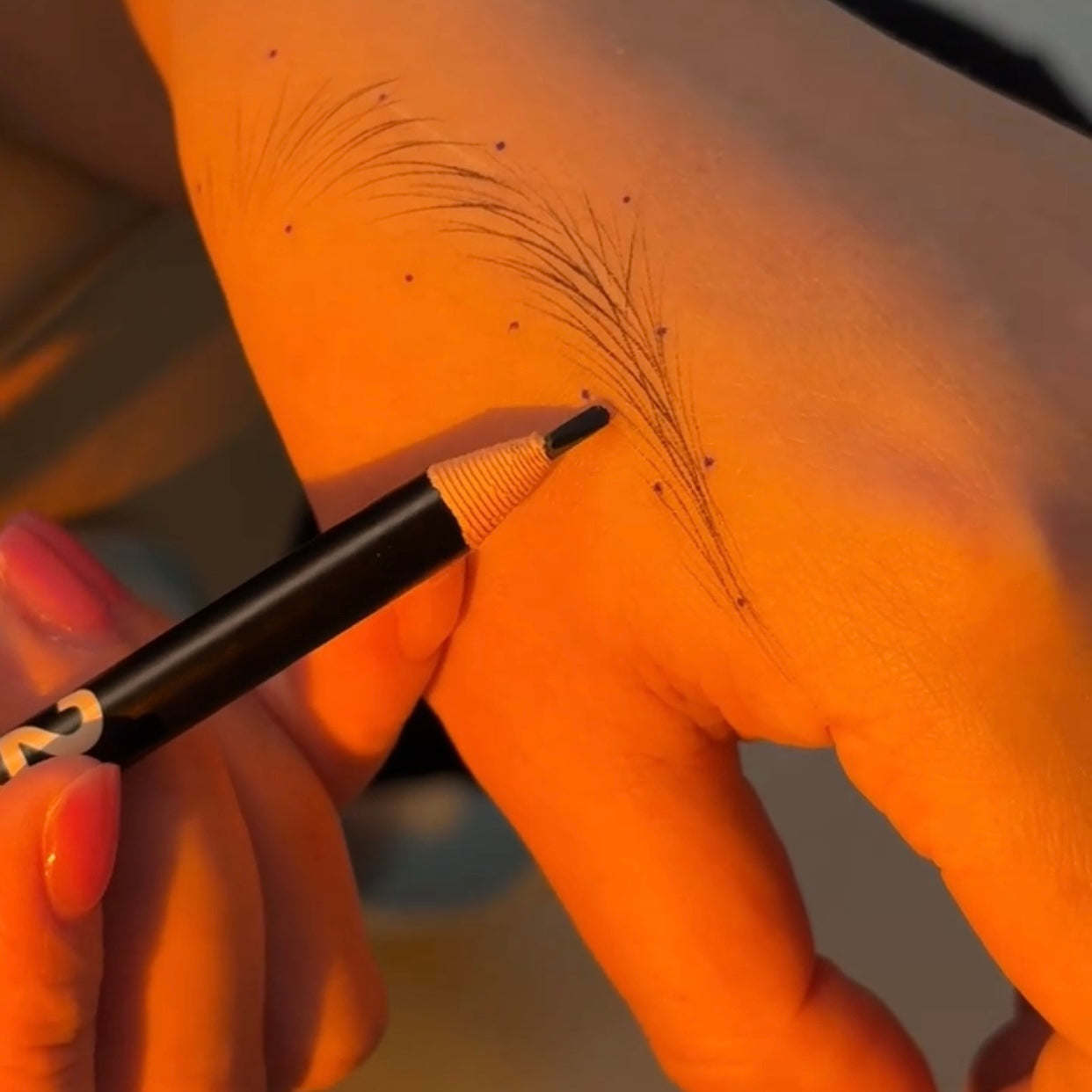 Black Color Permanent Makeup Microblading Hairstroke 2mm Extremely Slim Eyebrow Pencil