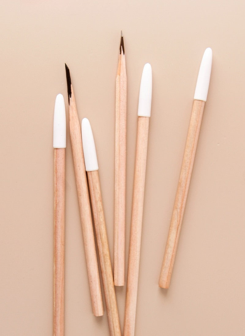 Black Color Flat & Round Refills Hairstroke Eyebrow Pencil (12PCS)