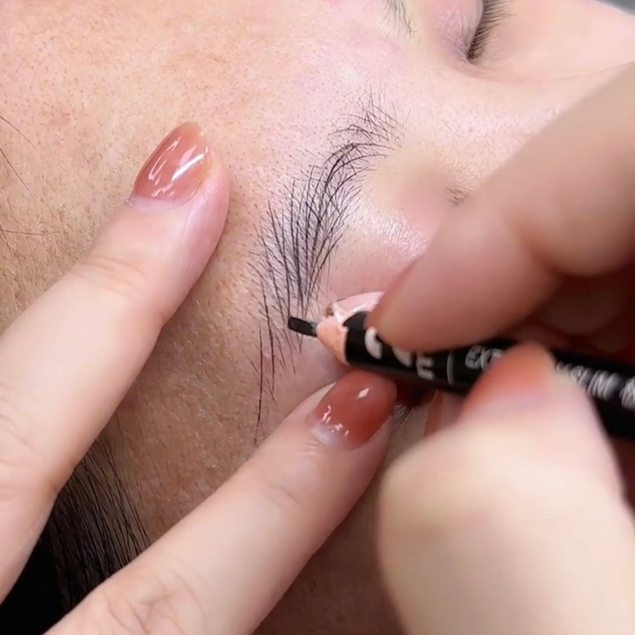 Black Color Permanent Makeup Microblading Hairstroke 2mm Extremely Slim Eyebrow Pencil