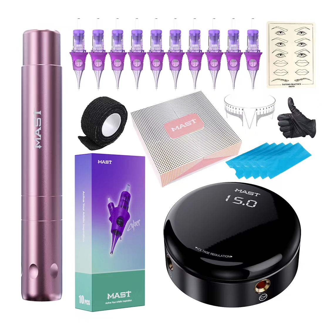 Mast Tour Air PMU Tattoo Kit Machine Bundle