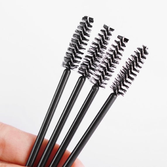 Doppelt verwendbare schwarze Spiralbürste für Augenbrauen und Wimpern