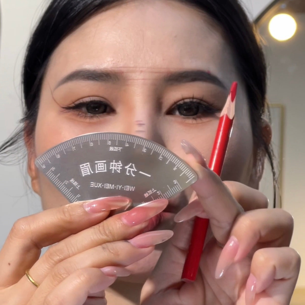 1-Minute Brow Mapping Tool – Stainless Steel Brow Shaping Ruler Kit for PMU Artists