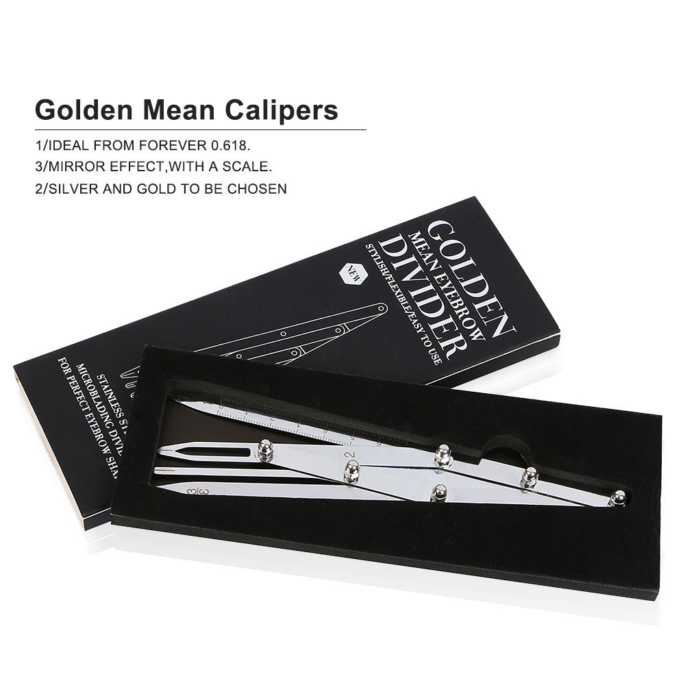 Permanent Makeup 4 Prong Stainless Steel Golden Mean Calipers