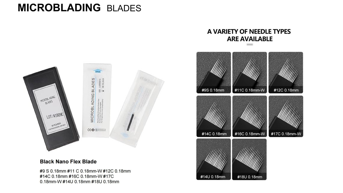 Microblading & Microshading Blades - Variety of Needle Types