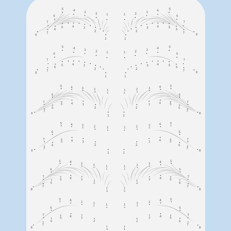 Pre-Printed Hairstroke Eyebrow Silicone Practice Skin 10PCS