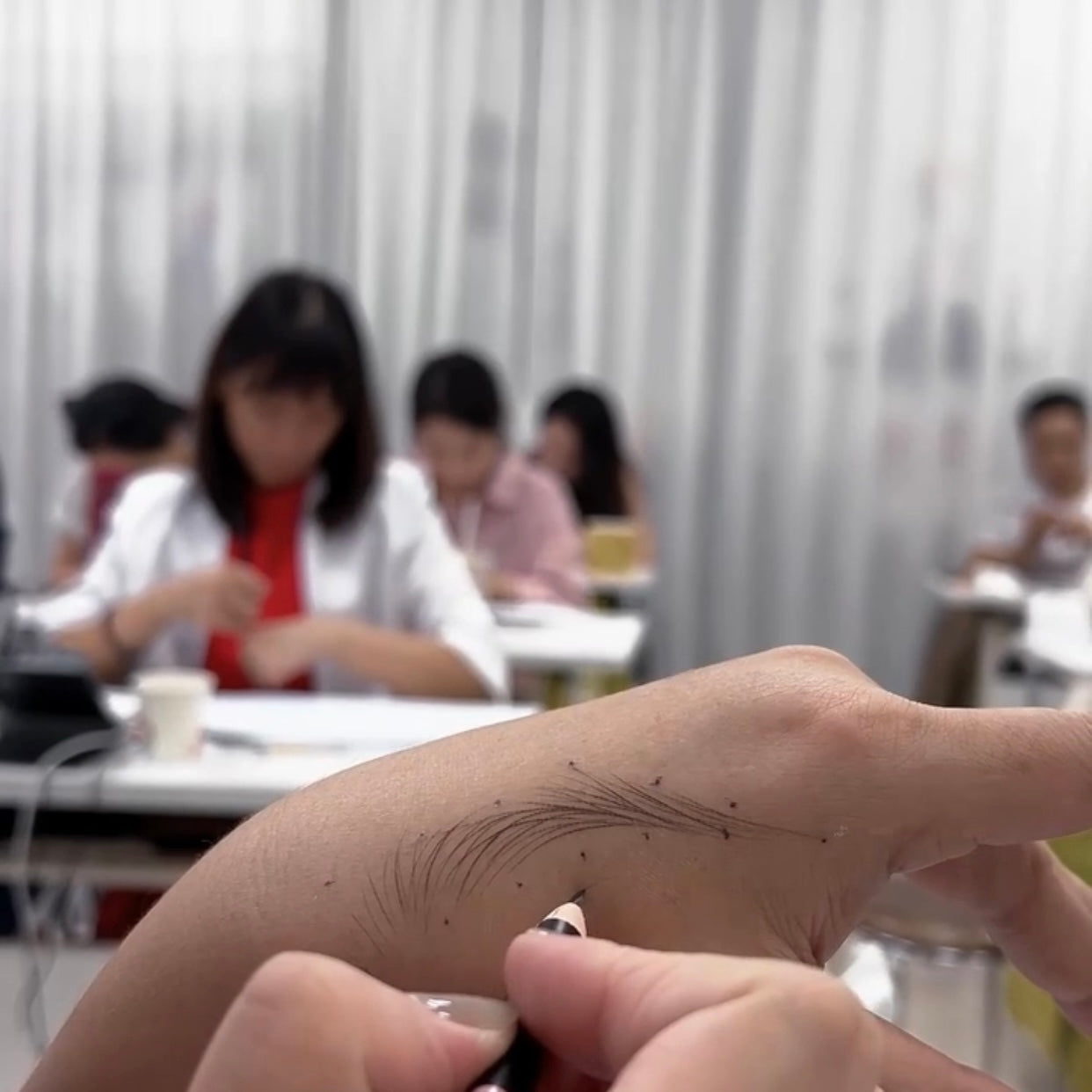 Black Color Permanent Makeup Microblading Hairstroke 2mm Extremely Slim Eyebrow Pencil