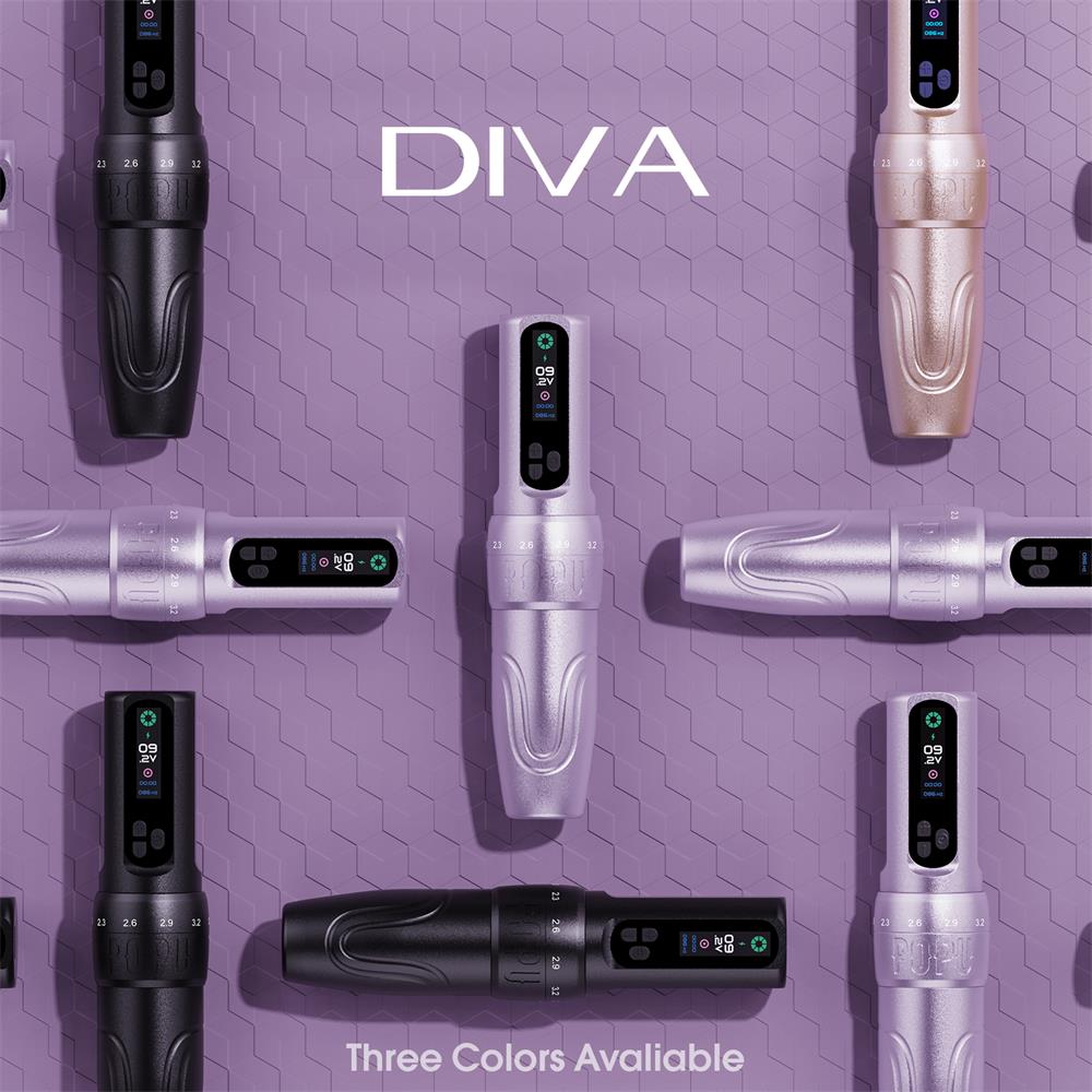 💜POPU DIVA Adjustable Stroke Wireless PMU Pen Machine - Free Shipping