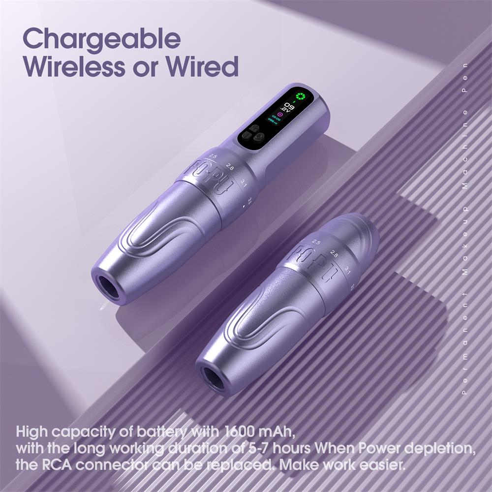 💜POPU DIVA Adjustable Stroke Wireless PMU Pen Machine - Free Shipping