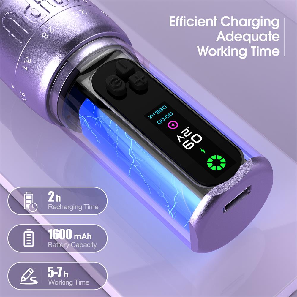 💜POPU DIVA Adjustable Stroke Wireless PMU Pen Machine - Free Shipping