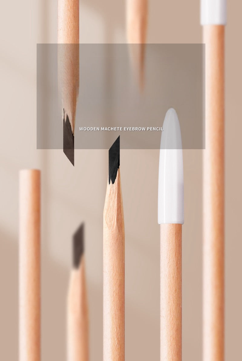 Black Color Flat & Round Refills Hairstroke Eyebrow Pencil (12PCS)