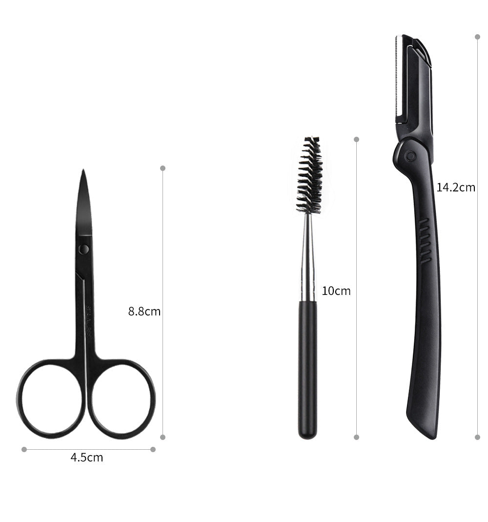 Professional Eyebrow Grooming Kit – Precision Tools for Flawless Brows - Tweezer/Scissor/Blade//Brush/Comb