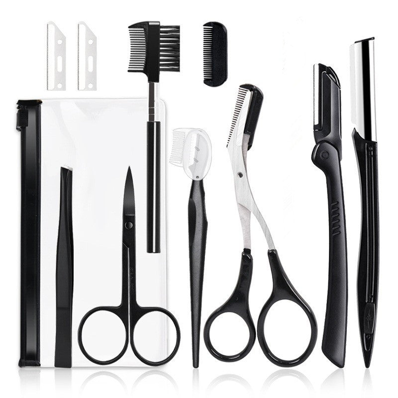Professional Eyebrow Grooming Kit – Precision Tools for Flawless Brows - Tweezer/Scissor/Blade//Brush/Comb