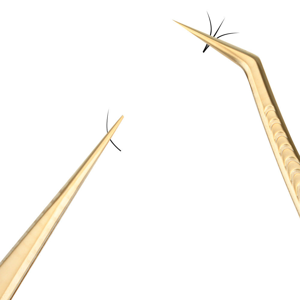 Premium Gold Precision Wimpernverlängerungspinzette – 5 spezielle Designs für professionelle Wimpernstylisten