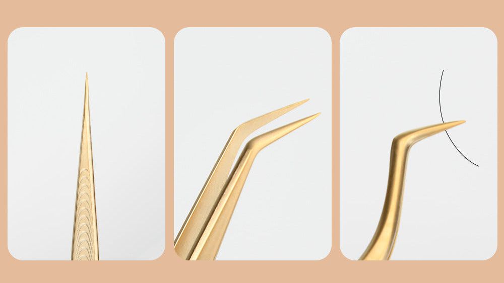 Premium Gold Precision Wimpernverlängerungspinzette – 5 spezielle Designs für professionelle Wimpernstylisten