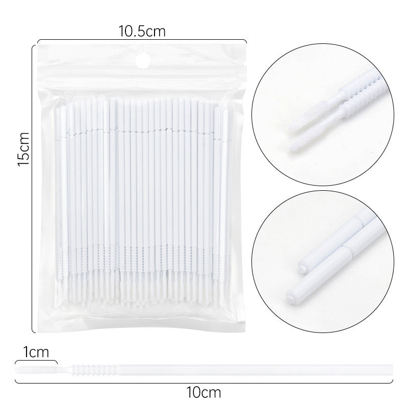 Premium Disposable Eyelash & Microblading Cleaning Swabs - 10 Packs