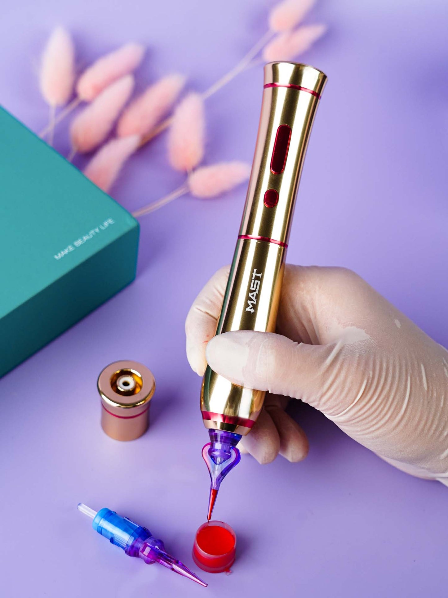 Mast P40 Tattoo-Set, kabellose PMU-Maschine, professionelles Bundle, Ocean Heart – kostenloser Versand