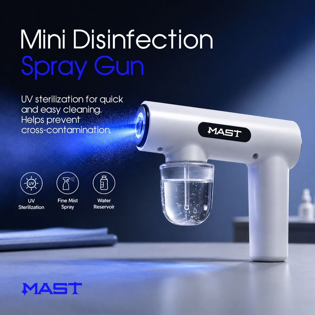 MAST Mini Disinfection Spray Gun | Portable UV Blue Light Cleaning Spray Tool for Tattoo Studio & Professional Workspaces