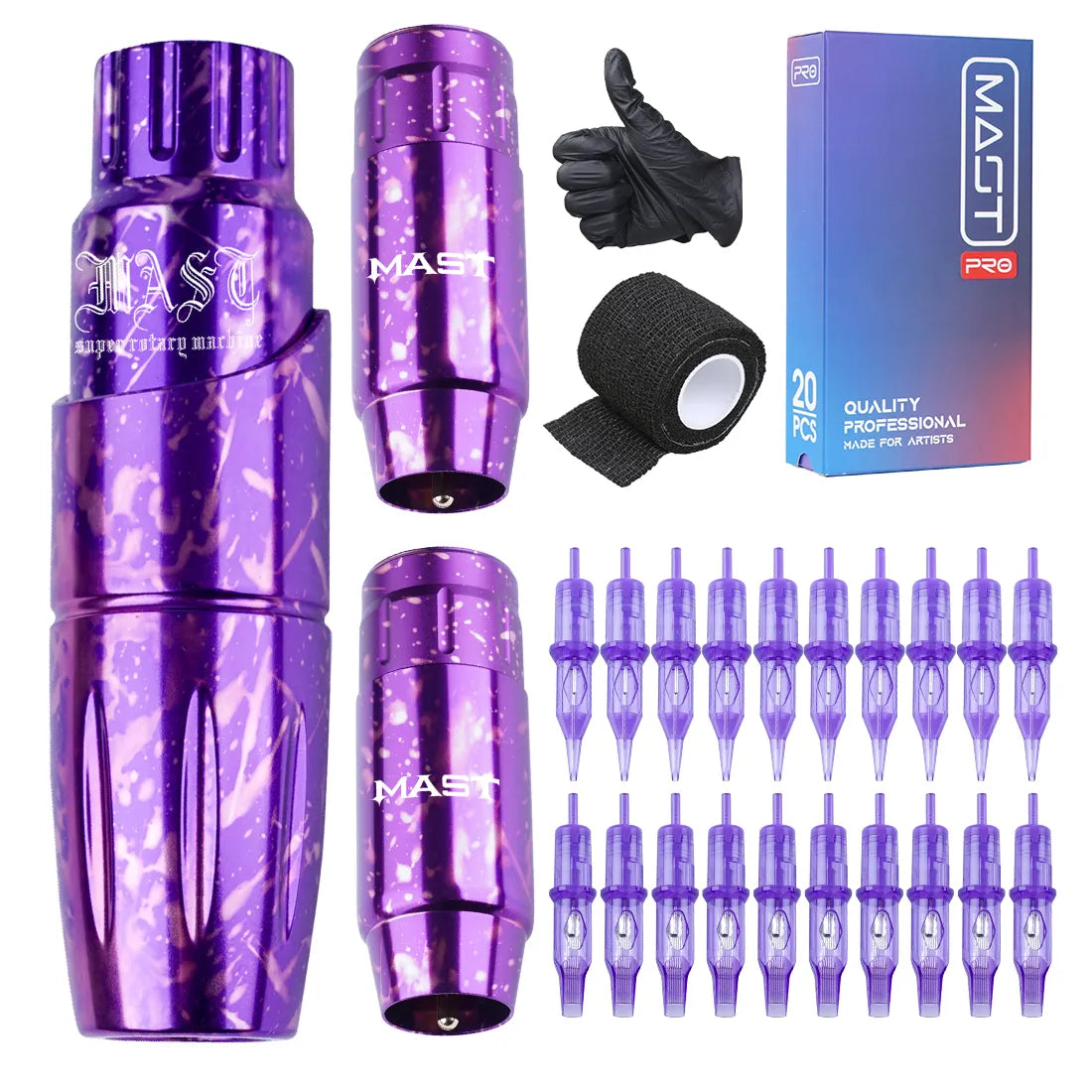 Mast Tour Rotary Tattoo Machine Pen Wireless Advanced Bundle - Free Shipping