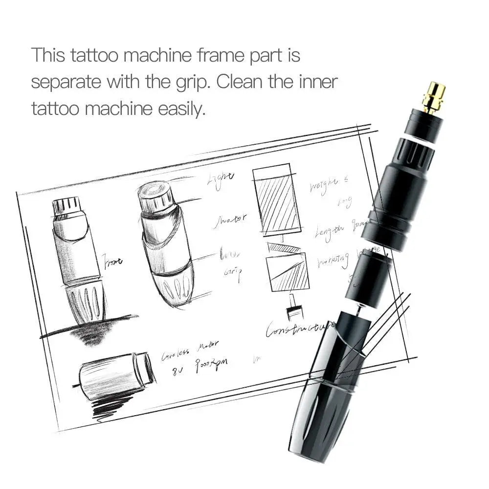 Mast Tour Rotary Tattoo Machine Pen Wireless Advanced Bundle - Free Shipping