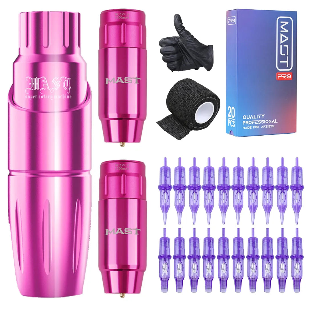 Mast Tour Rotary Tattoo Machine Pen Wireless Advanced Bundle - Free Shipping
