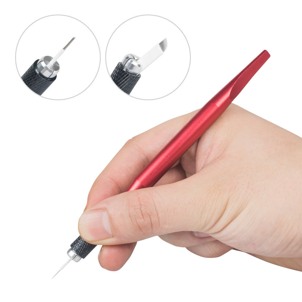 Manueller Stift – Flaches, konisches Design mit Schwanz zum Schattieren und Microblading – 10 Stück