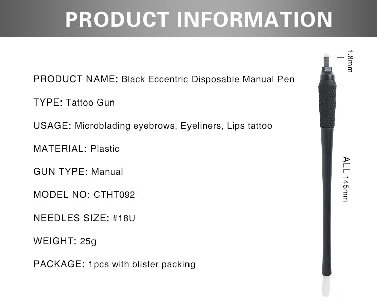 Nano Eccentric Disposable Microblading Pen – 18U / 0.18mm